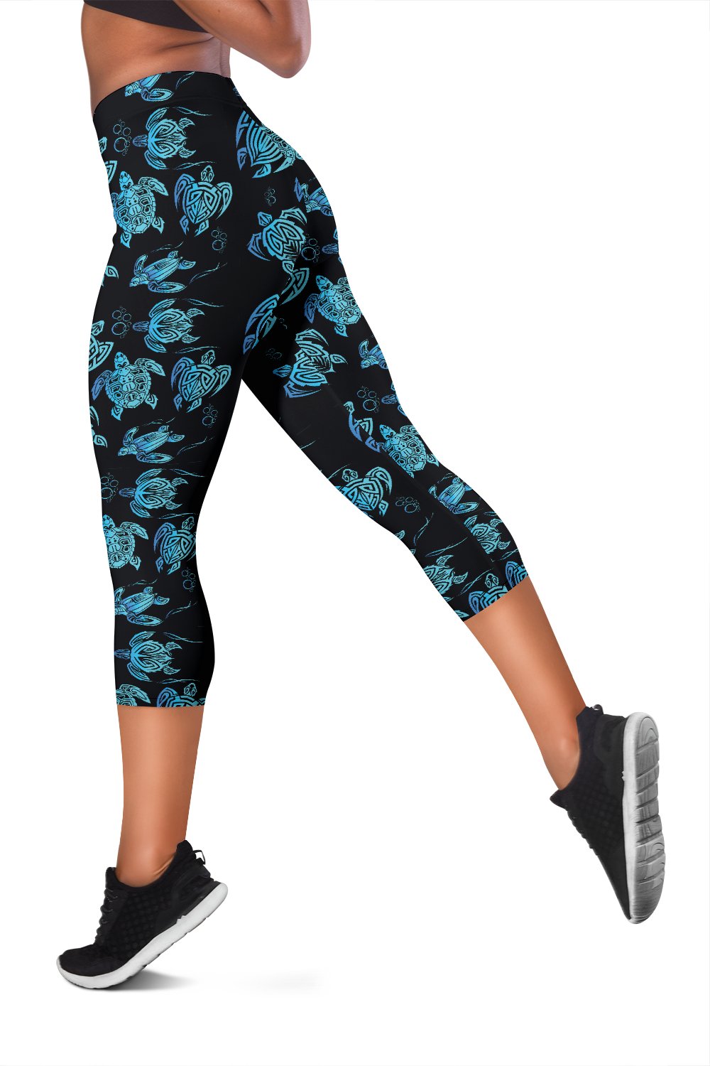 Tribal Turtle Polynesian Themed Design Women Capris