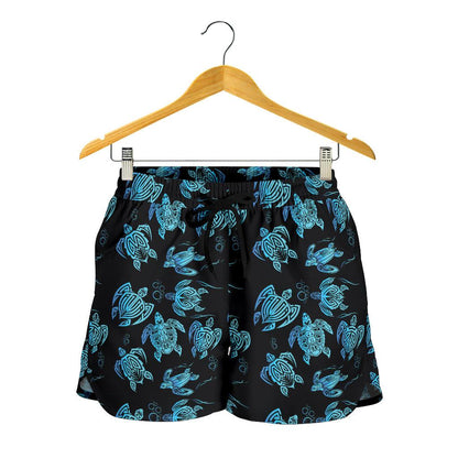 Tribal Turtle Polynesian Themed Design Women Shorts-JTAMIGO.COM