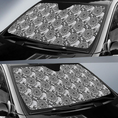Tribal Turtle Polynesian Themed Print Car Sun Shade For Windshield