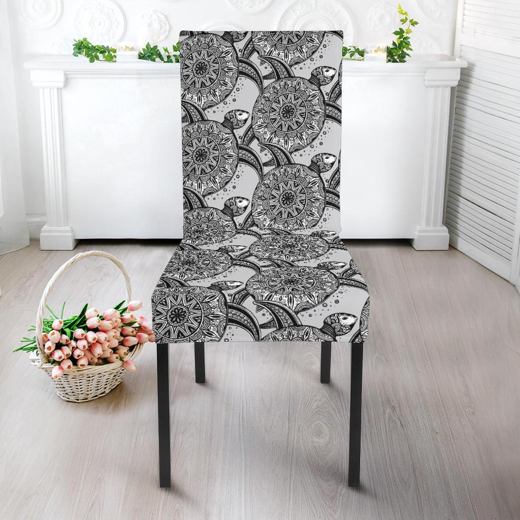 Tribal Turtle Polynesian Themed Print Dining Chair Slipcover-JTAMIGO.COM