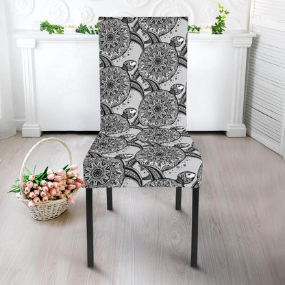 Tribal Turtle Polynesian Themed Print Dining Chair Slipcover-JTAMIGO.COM