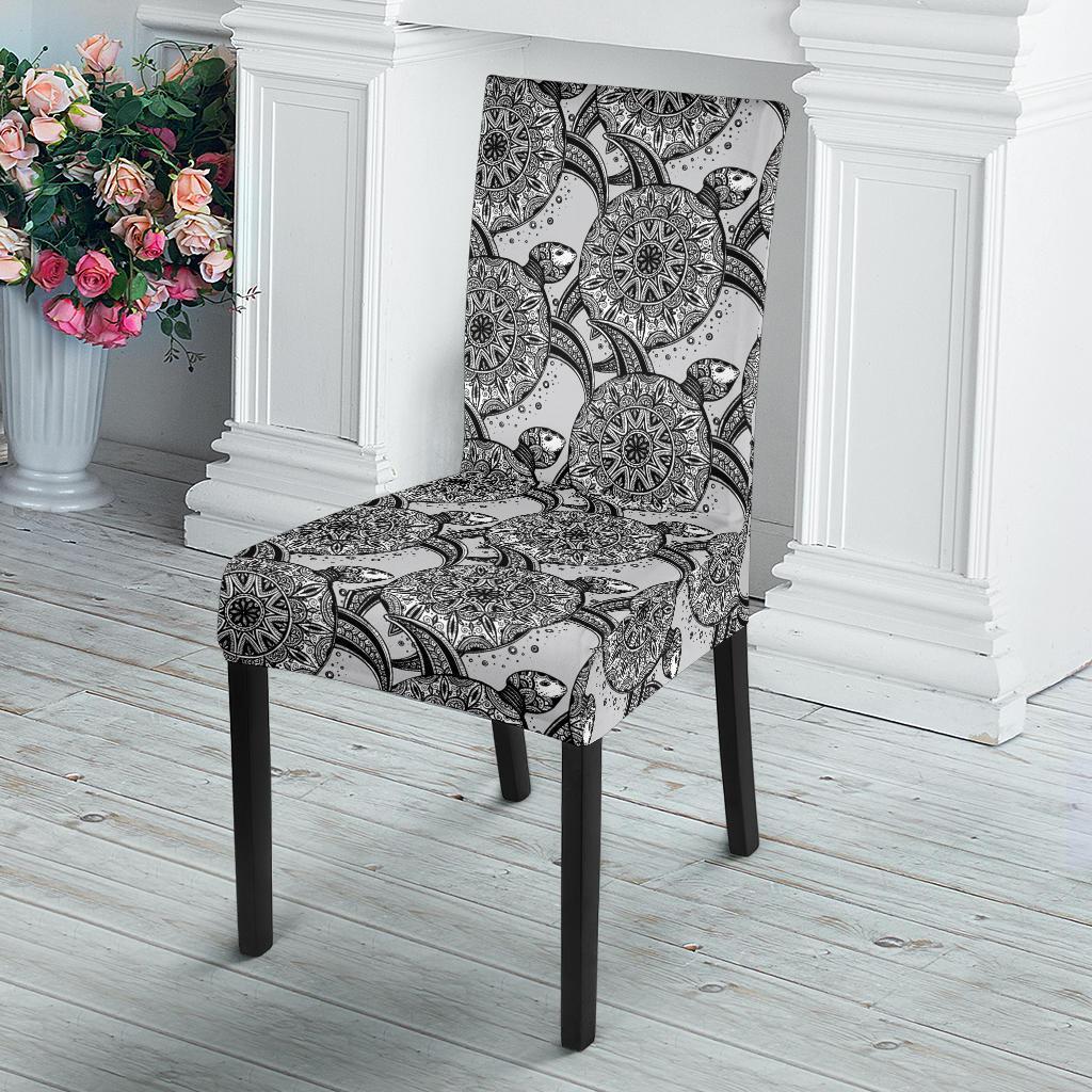 Tribal Turtle Polynesian Themed Print Dining Chair Slipcover-JTAMIGO.COM