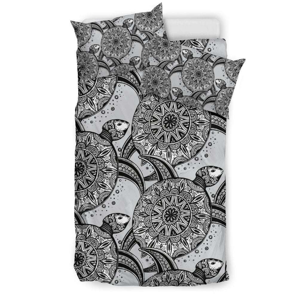 Tribal Turtle Polynesian Themed Print Duvet Cover Bedding Set