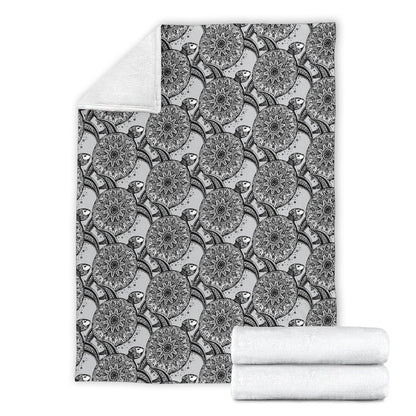 Tribal Turtle Polynesian Themed Print Fleece Blanket