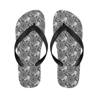 Tribal Turtle Polynesian Themed Print Flip Flops-JTAMIGO.COM
