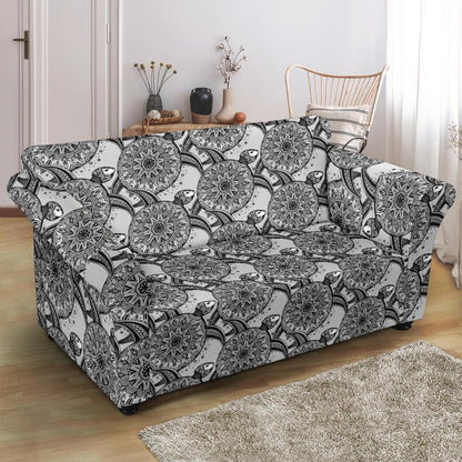 Tribal Turtle Polynesian Themed Print Loveseat Slipcover-JTAMIGO.COM