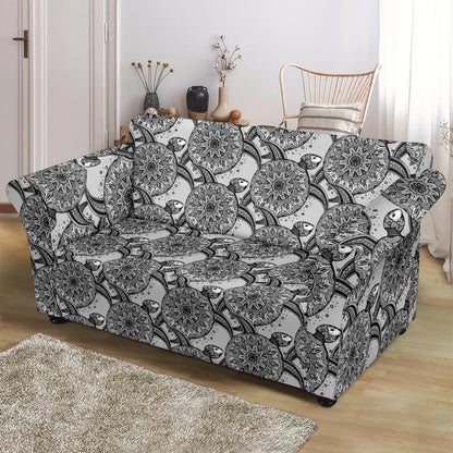 Tribal Turtle Polynesian Themed Print Loveseat Slipcover-JTAMIGO.COM