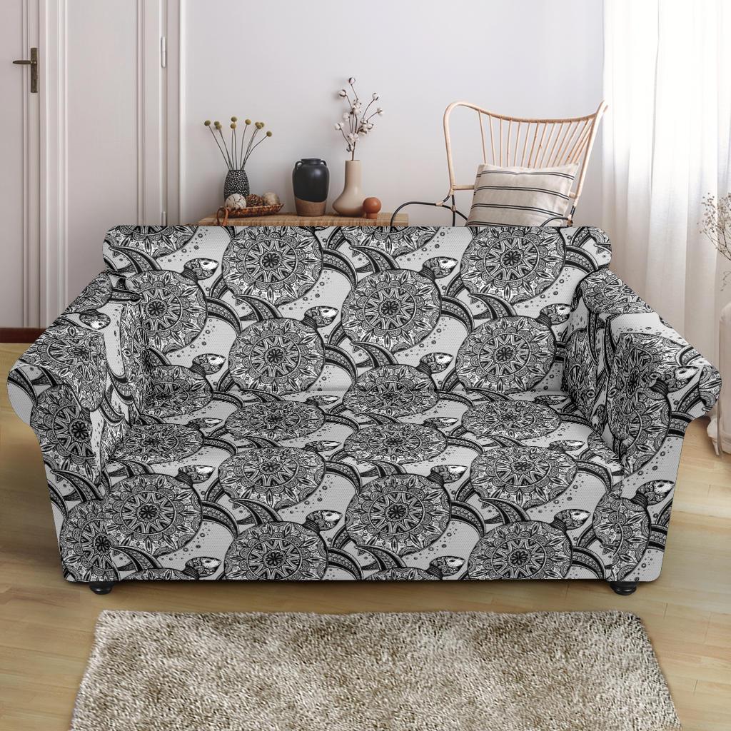 Tribal Turtle Polynesian Themed Print Loveseat Slipcover-JTAMIGO.COM