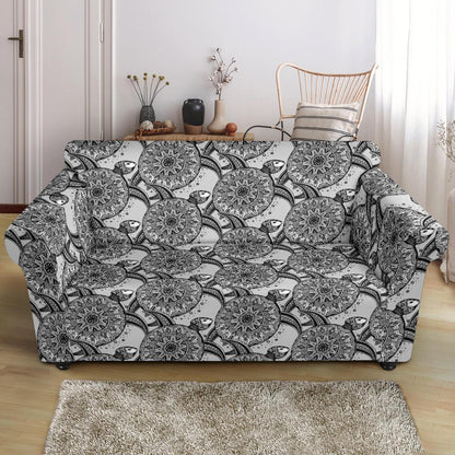 Tribal Turtle Polynesian Themed Print Loveseat Slipcover-JTAMIGO.COM