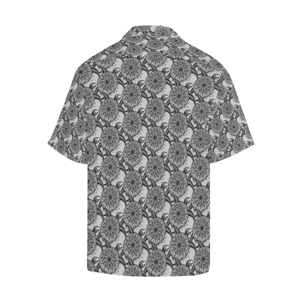 Tribal Turtle Polynesian Themed Print Men Aloha Hawaiian Shirt