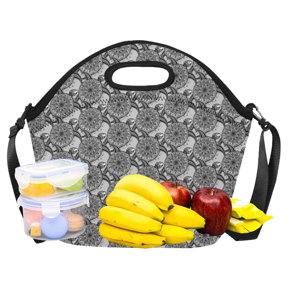 Tribal Turtle Polynesian Themed Print Neoprene Lunch Bag (Model 1669)(Large)-JTAMIGO.COM