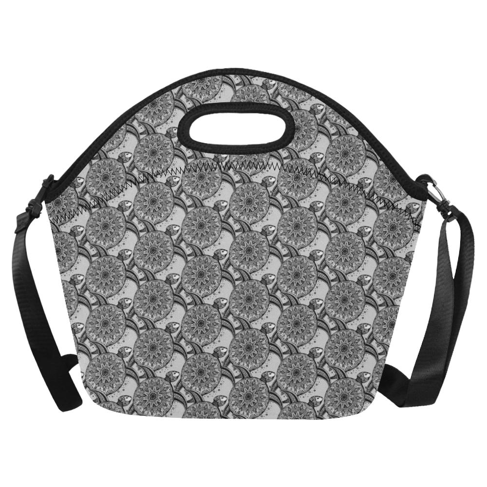 Tribal Turtle Polynesian Themed Print Neoprene Lunch Bag (Model 1669)(Large)-JTAMIGO.COM