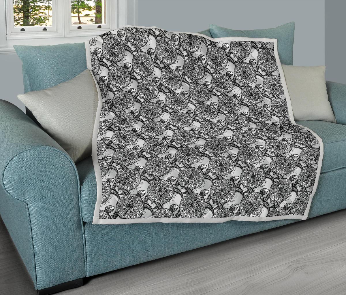 Tribal Turtle Polynesian Themed Print Premium Quilt-JTAMIGO.COM