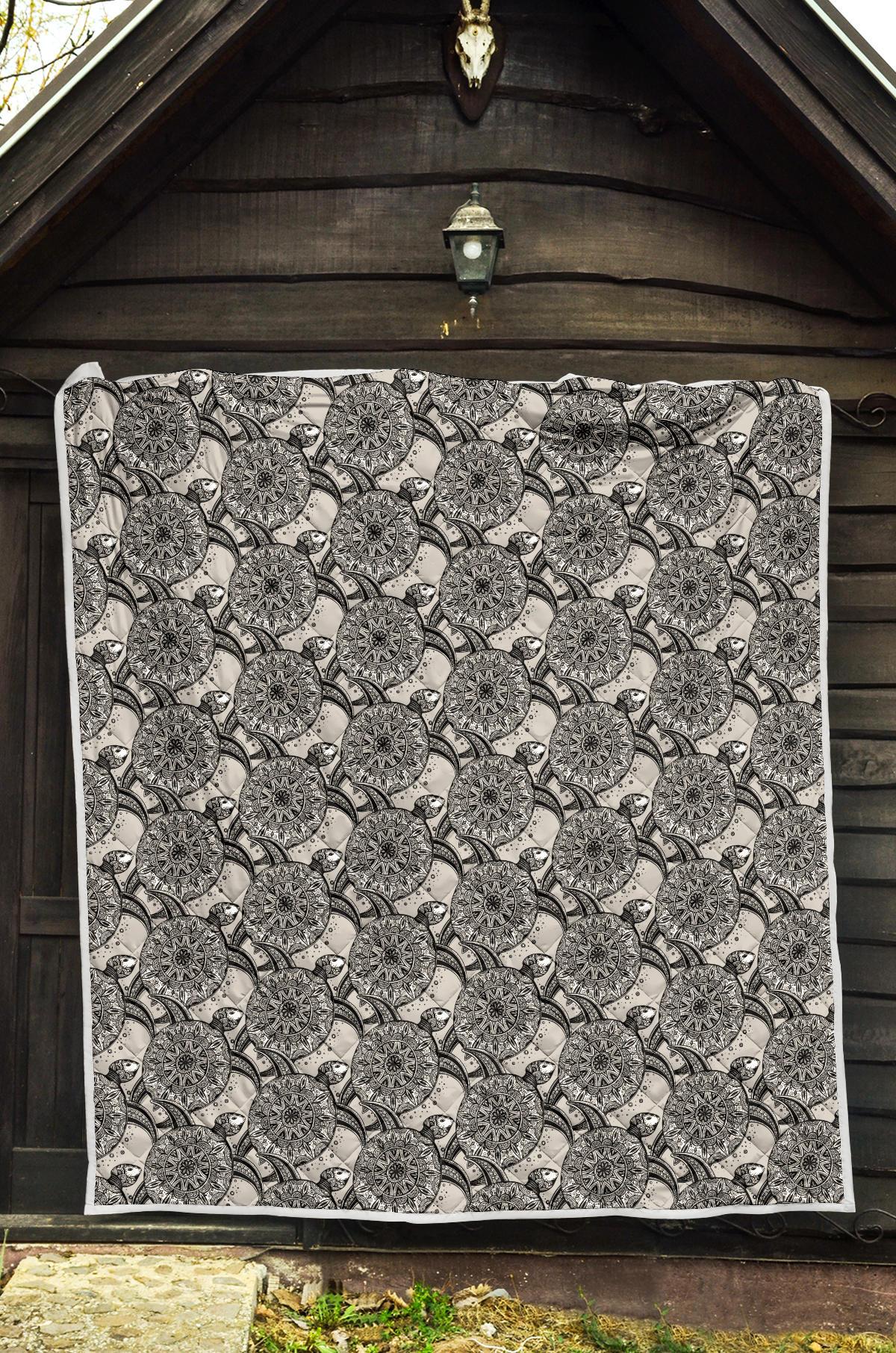 Tribal Turtle Polynesian Themed Print Premium Quilt-JTAMIGO.COM