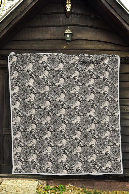 Tribal Turtle Polynesian Themed Print Premium Quilt-JTAMIGO.COM
