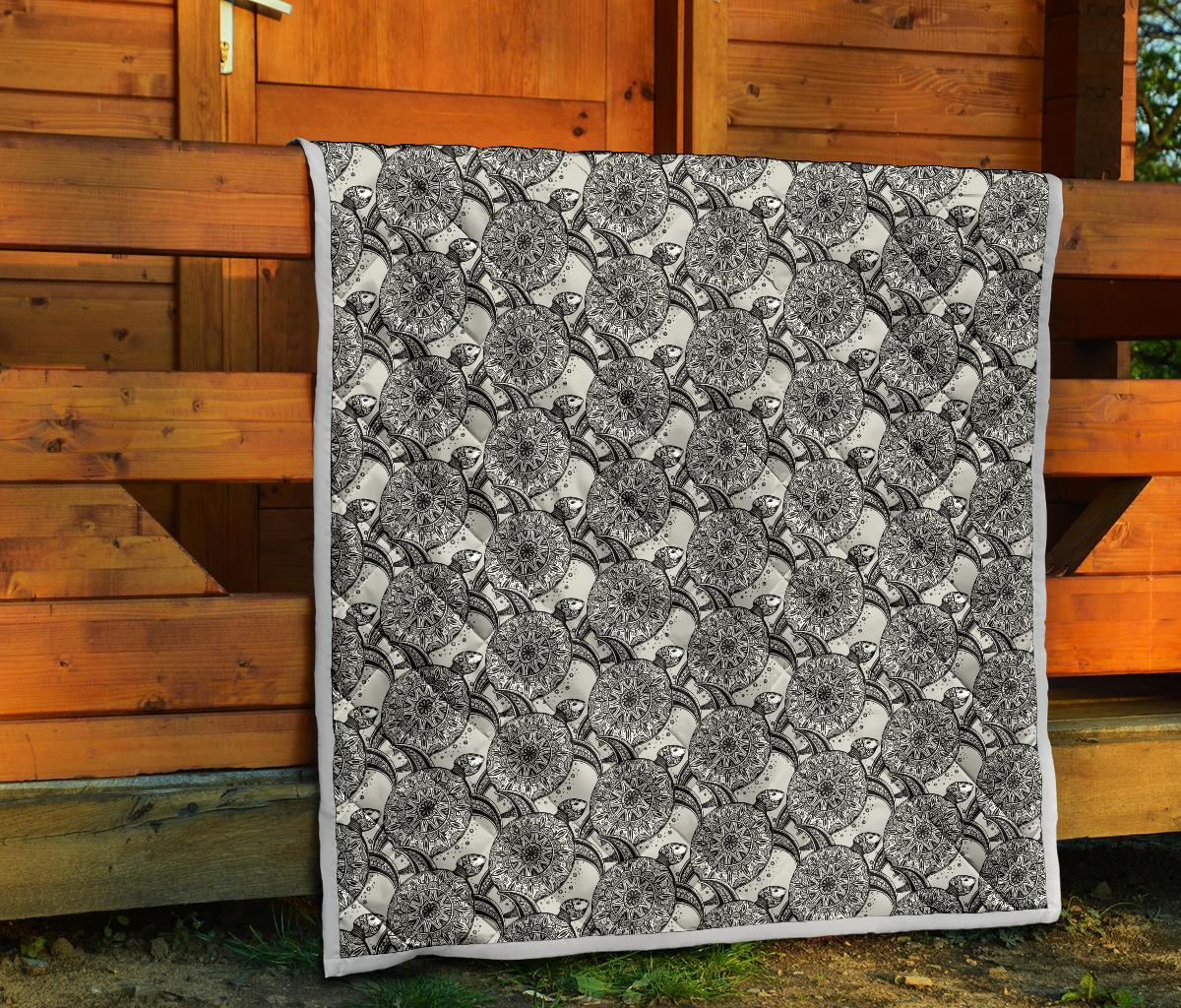Tribal Turtle Polynesian Themed Print Premium Quilt-JTAMIGO.COM