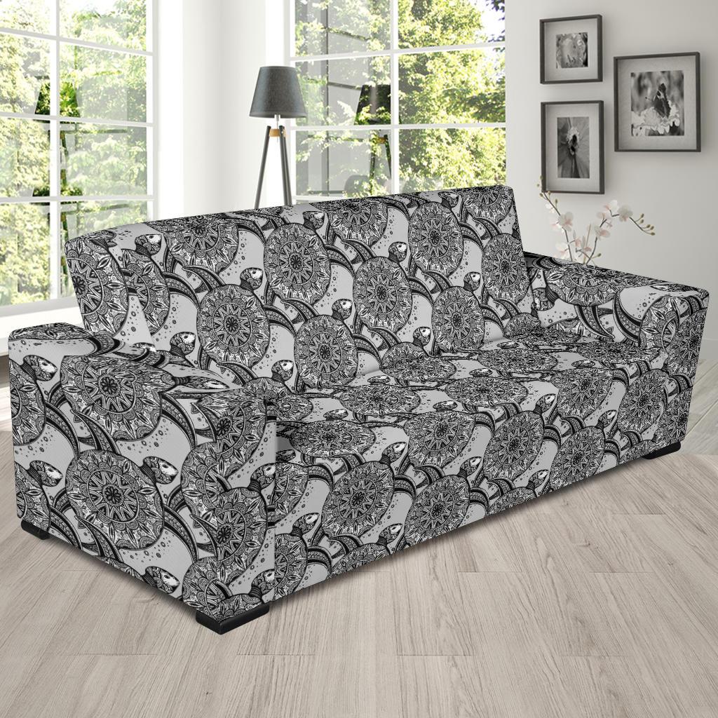 Tribal Turtle Polynesian Themed Print Sofa Slipcover-JTAMIGO.COM