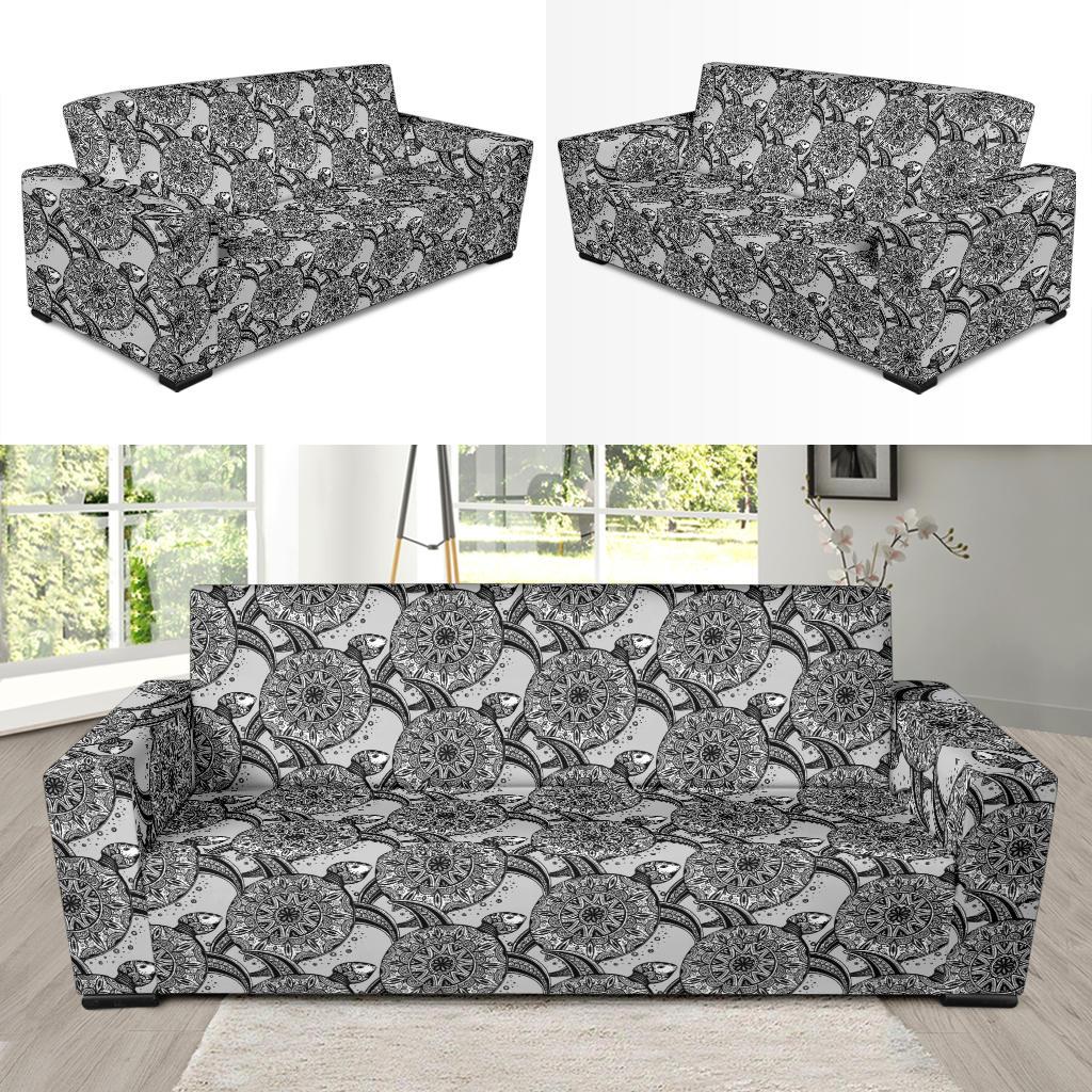 Tribal Turtle Polynesian Themed Print Sofa Slipcover-JTAMIGO.COM