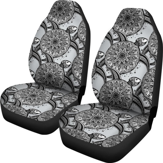 Tribal Turtle Polynesian Themed Print Universal Fit Car Seat Covers
