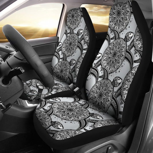 Tribal Turtle Polynesian Themed Print Universal Fit Car Seat Covers