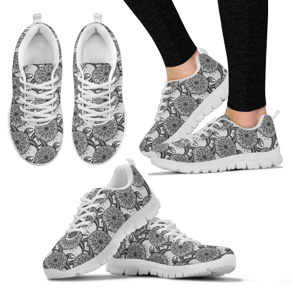 Tribal Turtle Polynesian Themed Print Women Sneakers Shoes