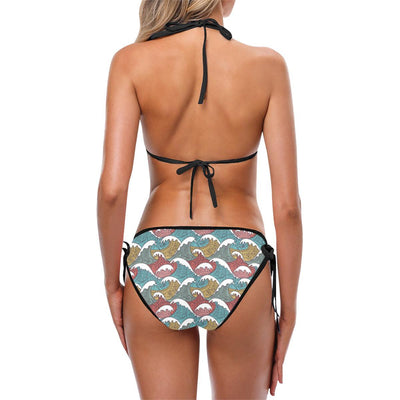 Tribal Wave Pattern Print Bikini Swimsuit-JTAMIGO.COM