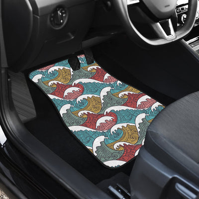 Tribal Wave Pattern Print Car Floor Mats