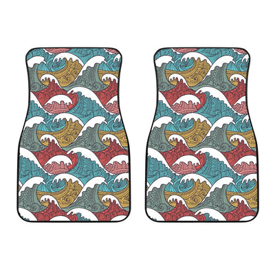 Tribal Wave Pattern Print Car Floor Mats