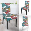 Tribal Wave Pattern Print Dining Chair Slipcover-JTAMIGO.COM