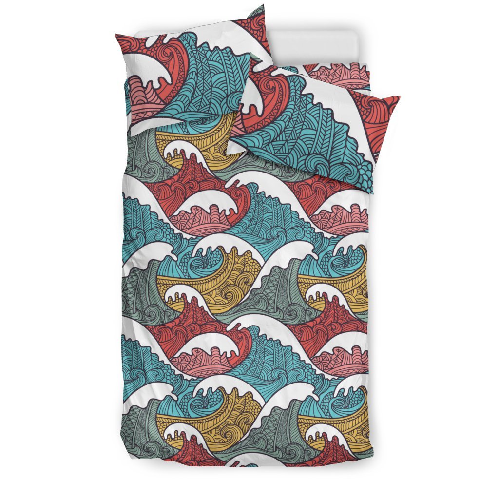 Tribal Wave Pattern Print Duvet Cover Bedding Set