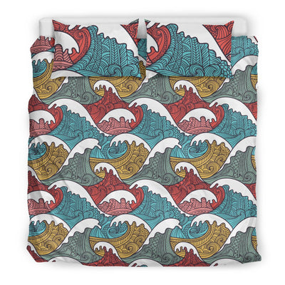 Tribal Wave Pattern Print Duvet Cover Bedding Set
