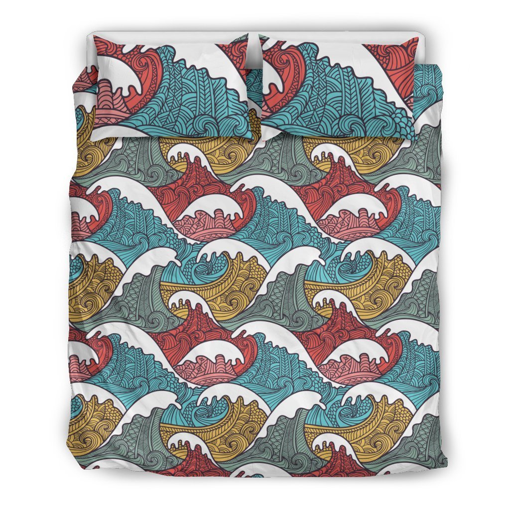 Tribal Wave Pattern Print Duvet Cover Bedding Set