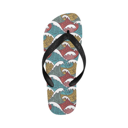 Tribal Wave Pattern Print Flip Flops-JTAMIGO.COM
