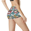 Tribal Wave Pattern Print High Waisted Spandex Shorts-JTAMIGO.COM