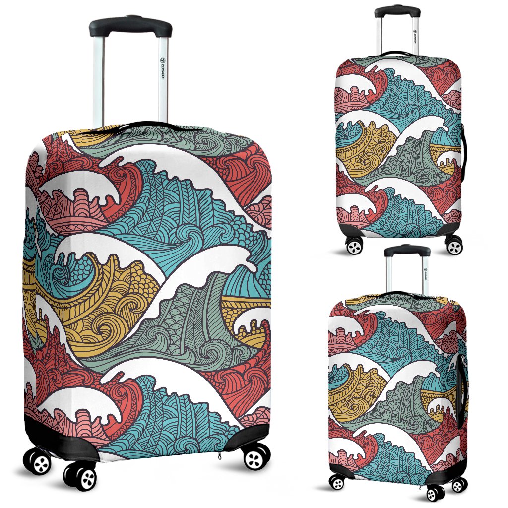 Tribal Wave Pattern Print Luggage Cover Protector