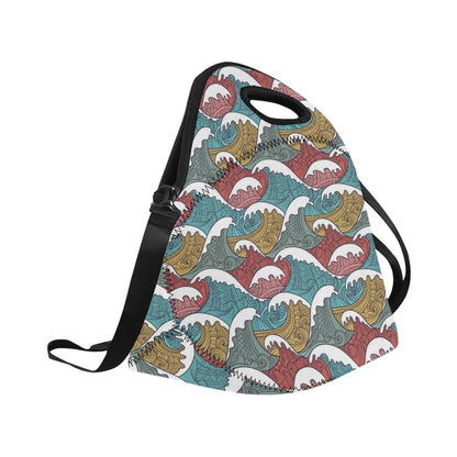 Tribal Wave Pattern Print Neoprene Lunch Bag (Model 1669)(Large)-JTAMIGO.COM