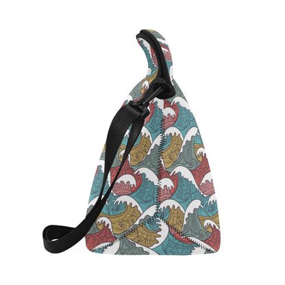 Tribal Wave Pattern Print Neoprene Lunch Bag (Model 1669)(Large)-JTAMIGO.COM