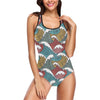 Tribal Wave Pattern Print One Piece Swimsuit-JTAMIGO.COM