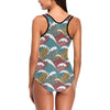 Tribal Wave Pattern Print One Piece Swimsuit-JTAMIGO.COM