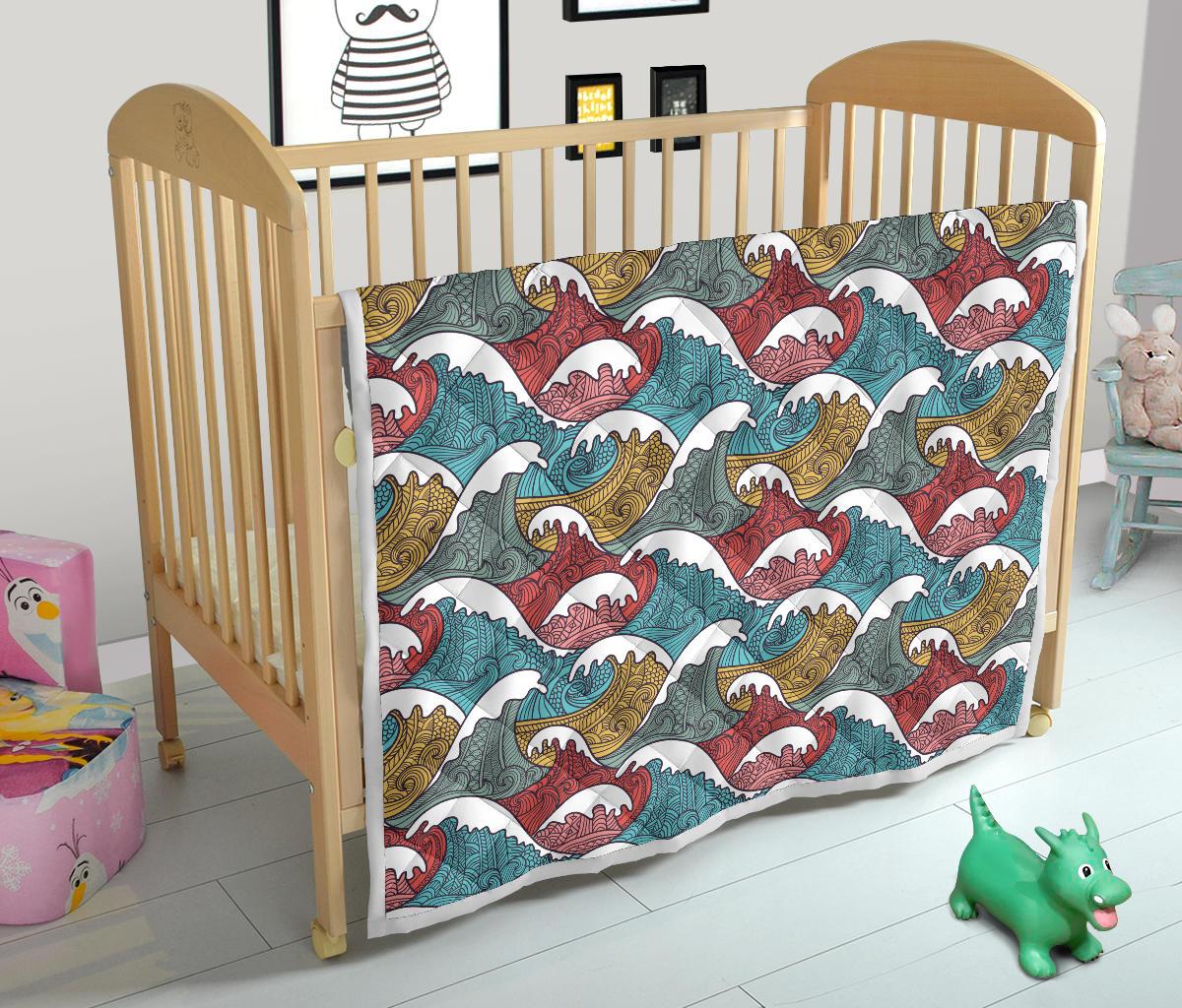 Tribal Wave Pattern Print Premium Quilt-JTAMIGO.COM