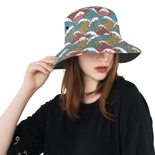 Tribal Wave Pattern Print Unisex Bucket Hat