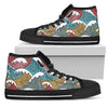 Tribal Wave Pattern Print Women High Top Shoes