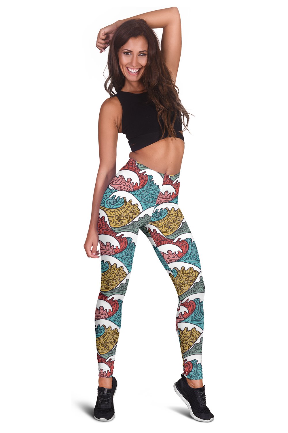 Tribal Wave Pattern Print Women Leggings