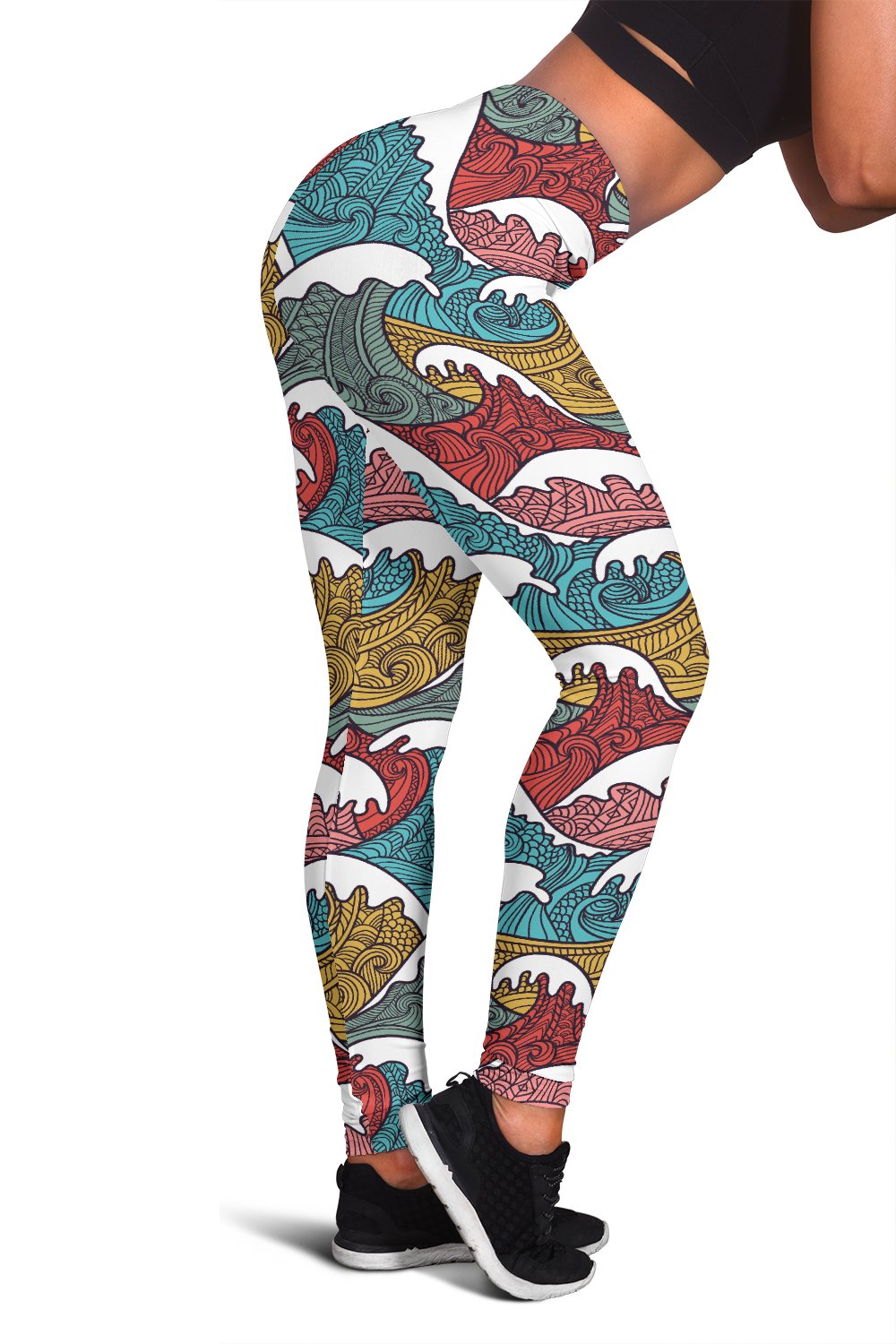 Tribal Wave Pattern Print Women Leggings