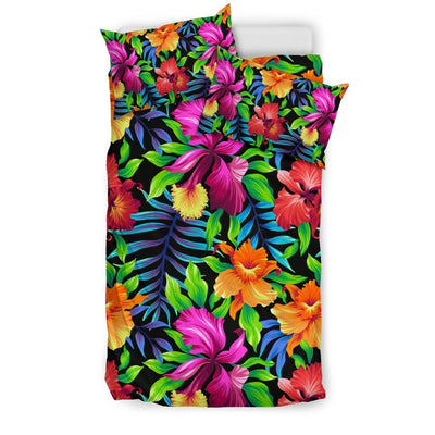 Tropical Flower Colorful Print Duvet Cover Bedding Set