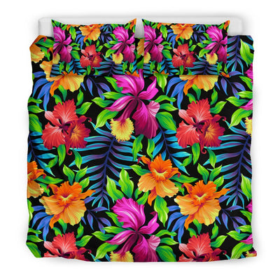 Tropical Flower Colorful Print Duvet Cover Bedding Set