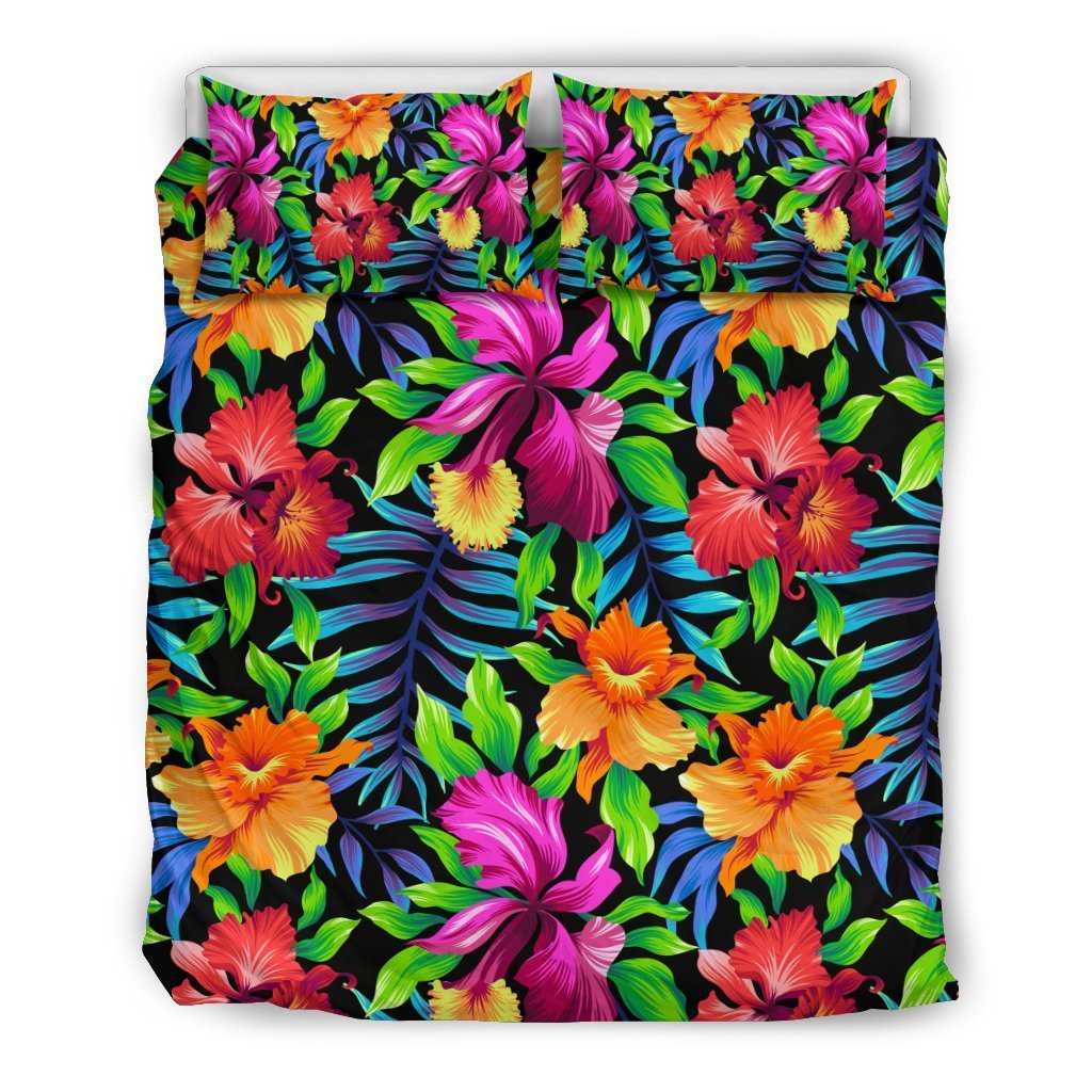 Tropical Flower Colorful Print Duvet Cover Bedding Set