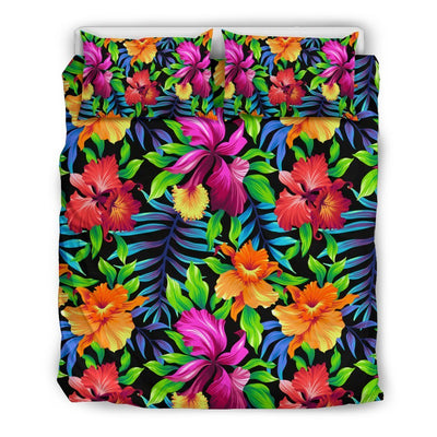 Tropical Flower Colorful Print Duvet Cover Bedding Set