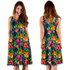 Tropical Flower Colorful Print Sleeveless Dress