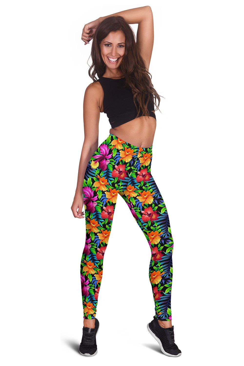 Tropical Flower Colorful Print Women Leggings
